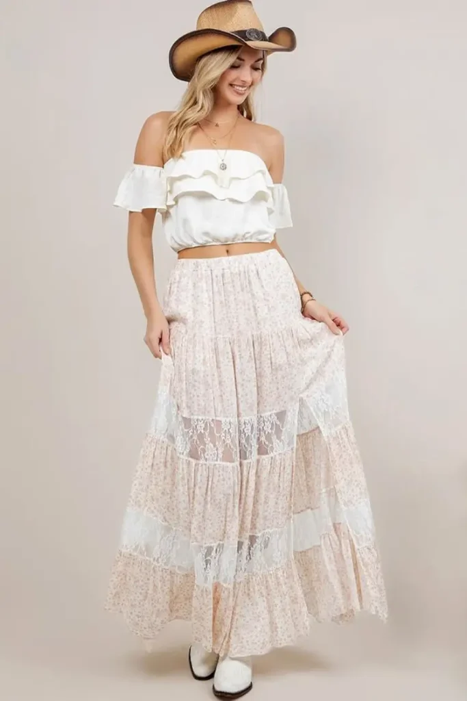 The Charm of the White Tiered Maxi Skirt